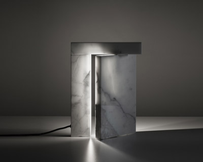precaria marble LED lamp by brian sironi