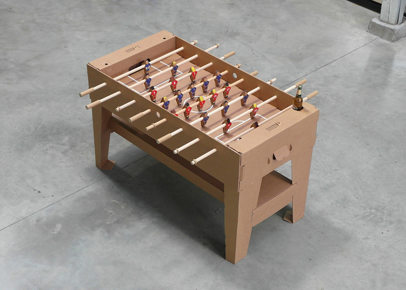 cardboard foosball table by kickpack