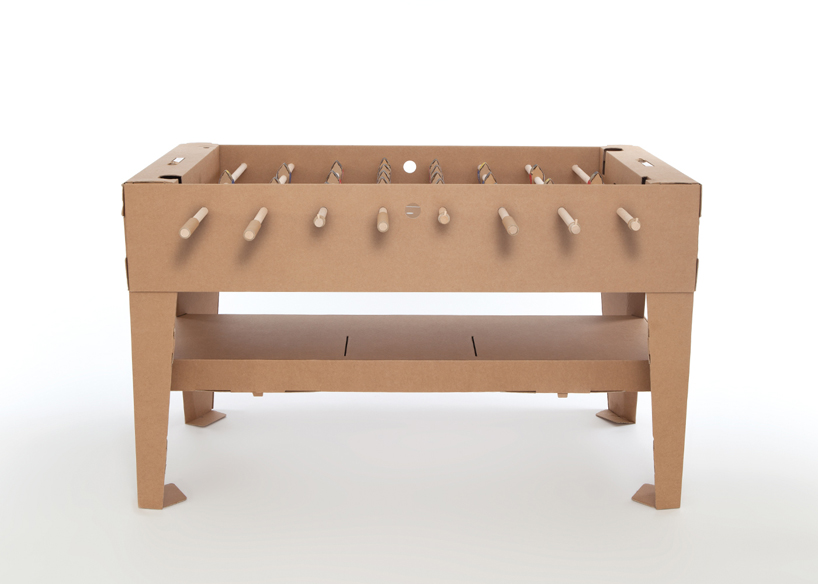 cardboard foosball table by kickpack