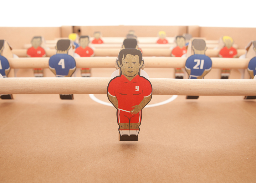 cardboard foosball table by kickpack