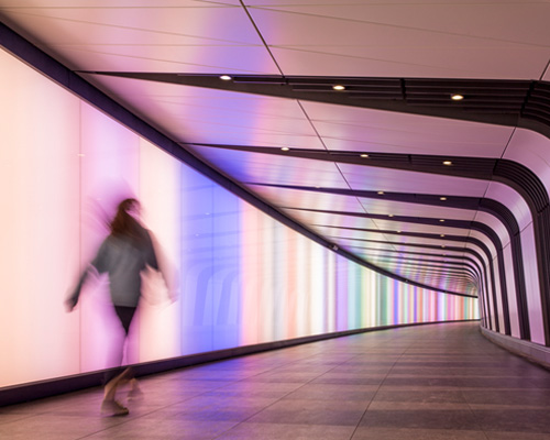 the light lab installs LED integrated art wall at king's cross london