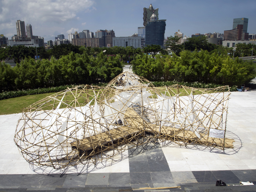 pulse pavilion bamboo sculpture by the university of st. joseph