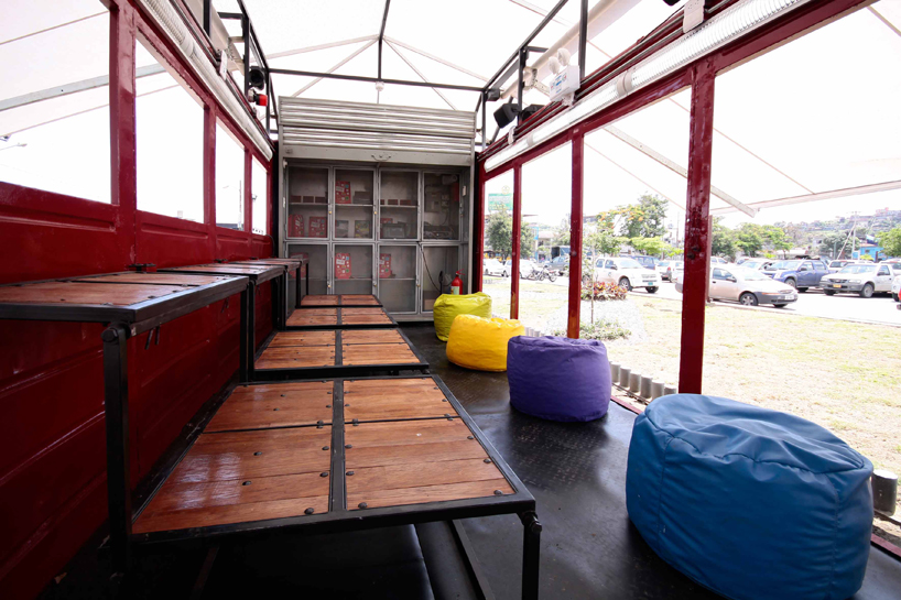 al borde transforms rail cart into cultural knowledge train