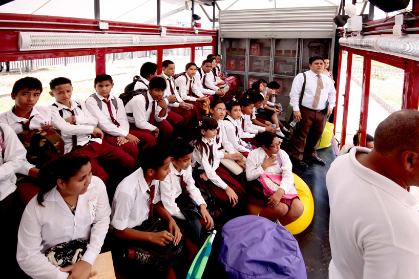 al borde transforms rail cart into cultural knowledge train