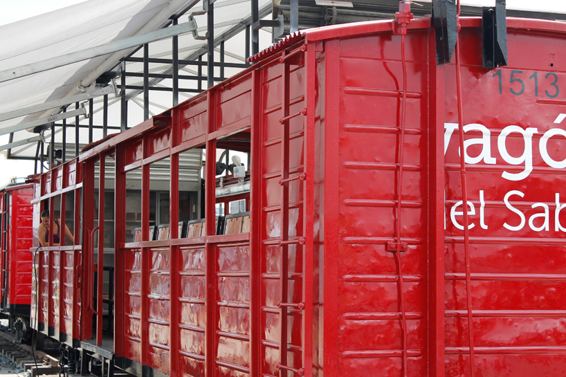 al borde transforms rail cart into cultural knowledge train