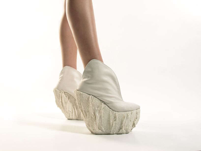 laura papp's porcelain shoes look like the sagrada familia