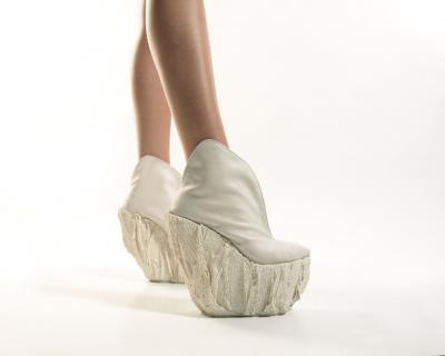 laura papp's porcelain shoes look like the sagrada familia