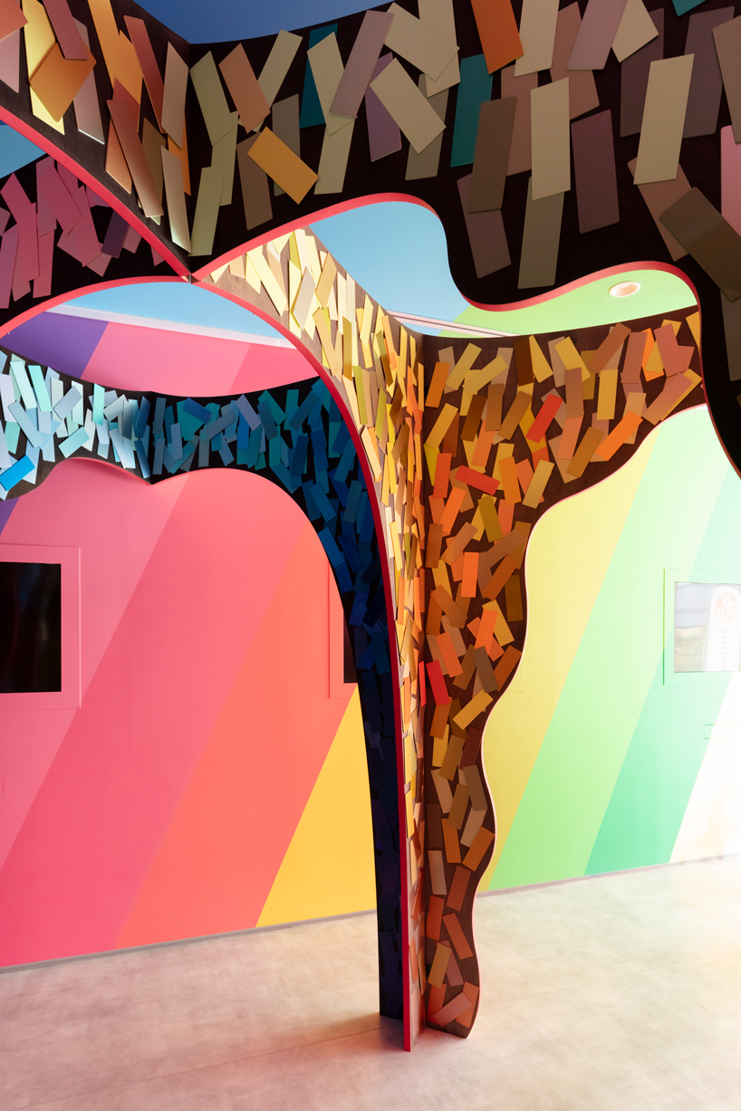 moriyuki ochiai crafts chromatic maze from discarded paint
