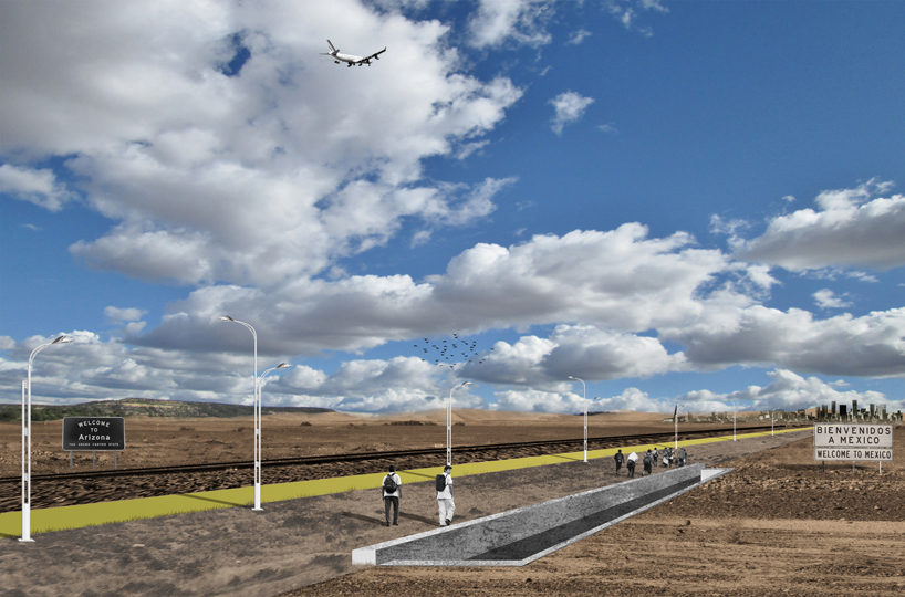 espacio cero suggests an 'invisible wall' of industry for US-mexico border