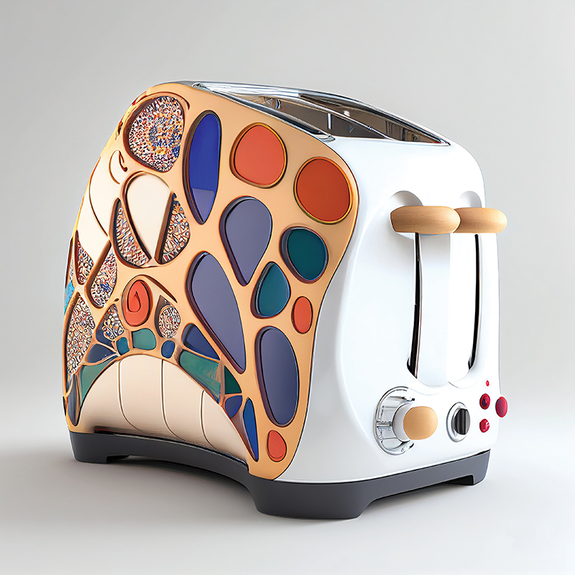 AI-generated series redesigns household appliances in gaudí's aesthetic