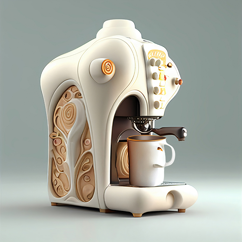 AI-generated series redesigns vibrant household appliances in gaudí's aesthetic