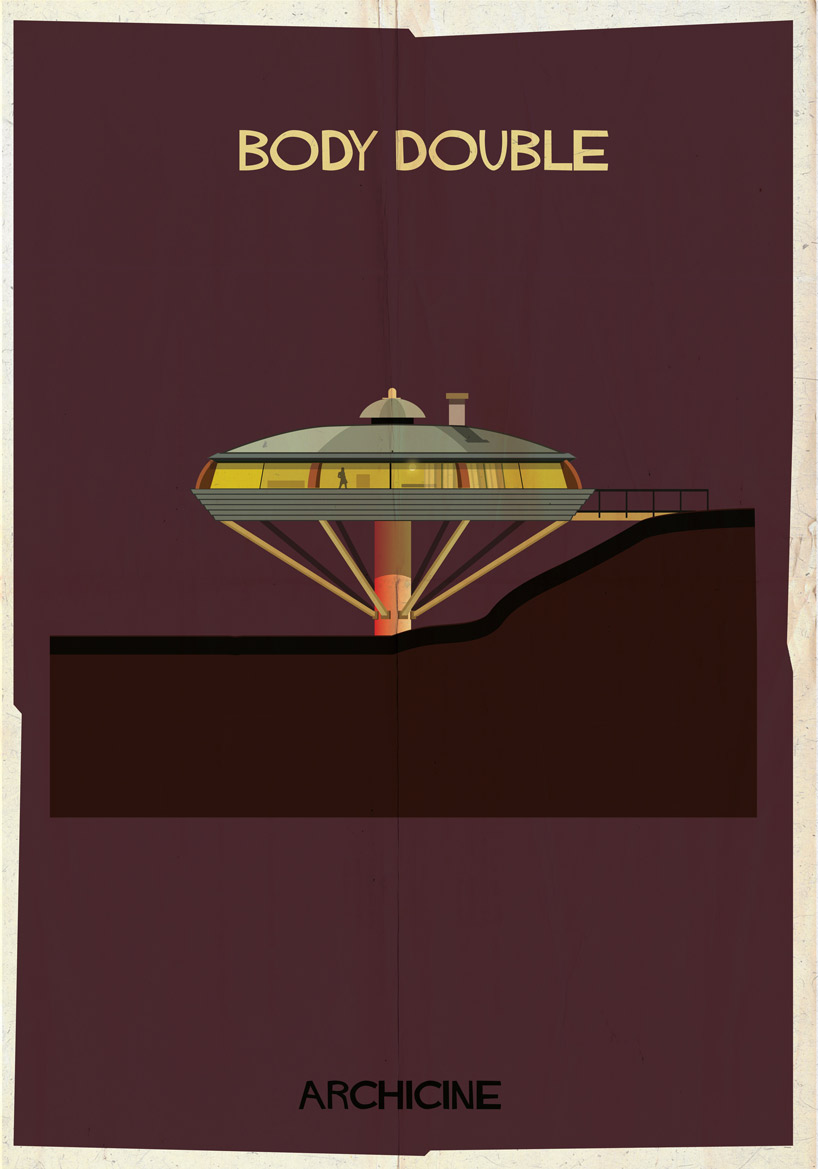 federico babina illustrates iconic film buildings in archicine