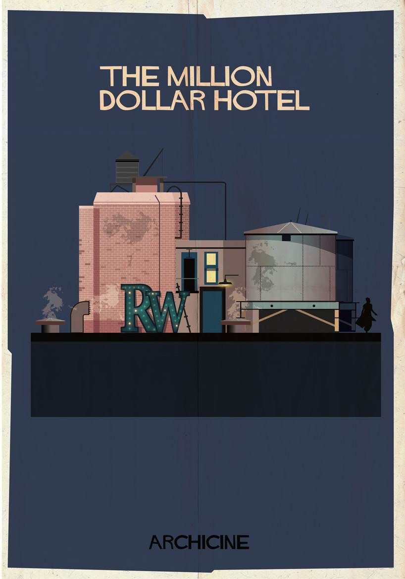 federico babina illustrates iconic film buildings in archicine