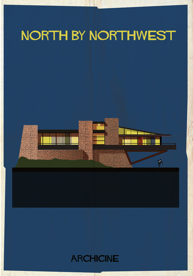 federico babina illustrates iconic film buildings in archicine