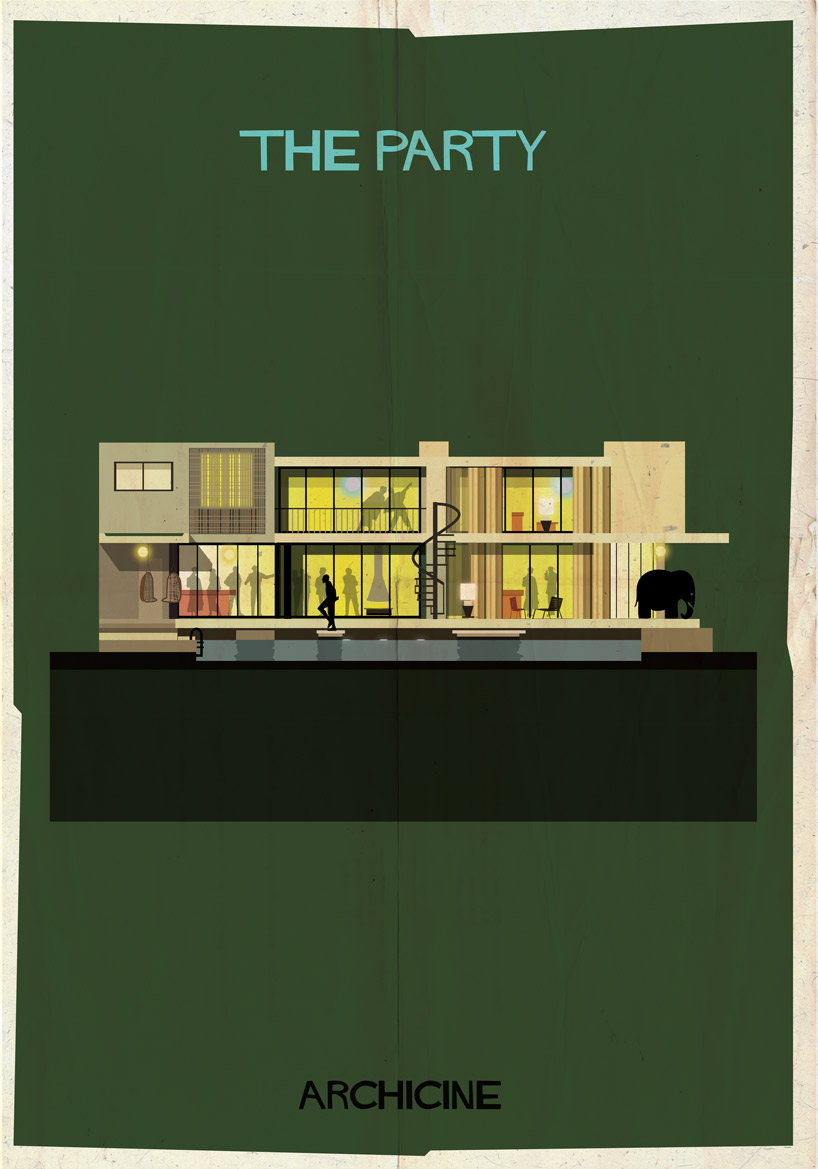 federico babina illustrates iconic film buildings in archicine