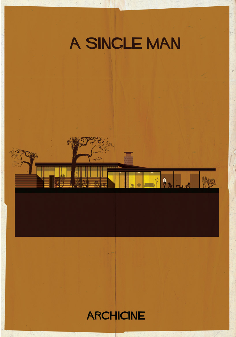 federico babina illustrates iconic film buildings in archicine