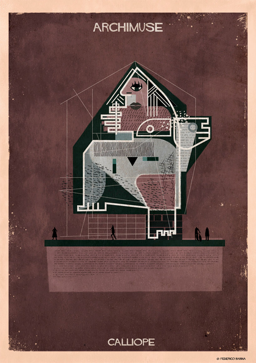 federico babina illustrates mythological creatures merged with architecture