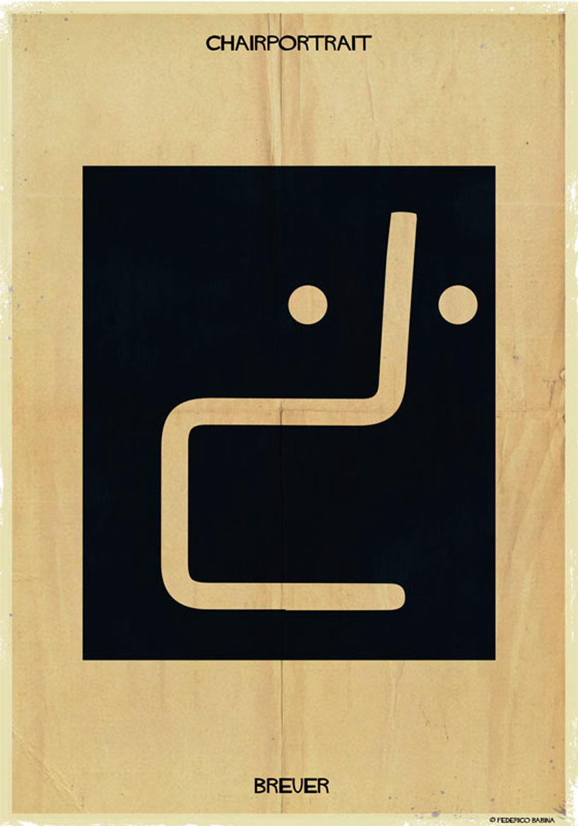federico babina imagines iconic chairs as expressive faces in latest set of illustrations
