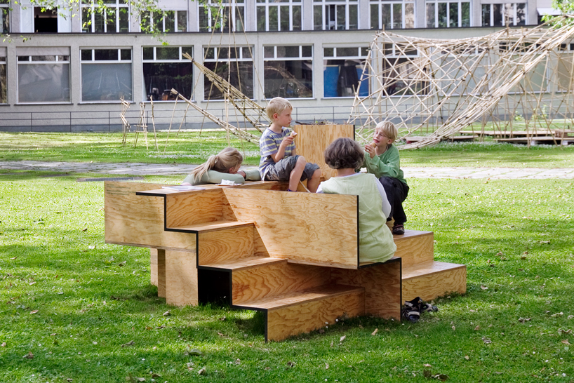 wooden stair public furniture by sebastian marbacher