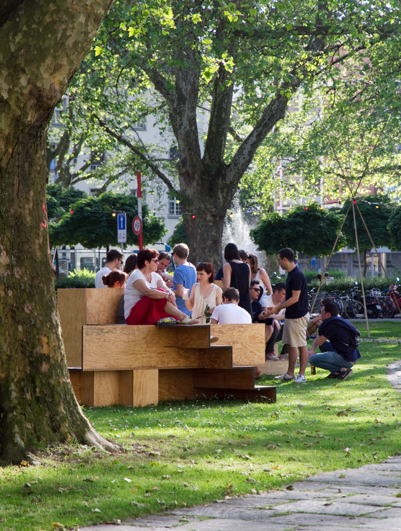 wooden stair public furniture by sebastian marbacher