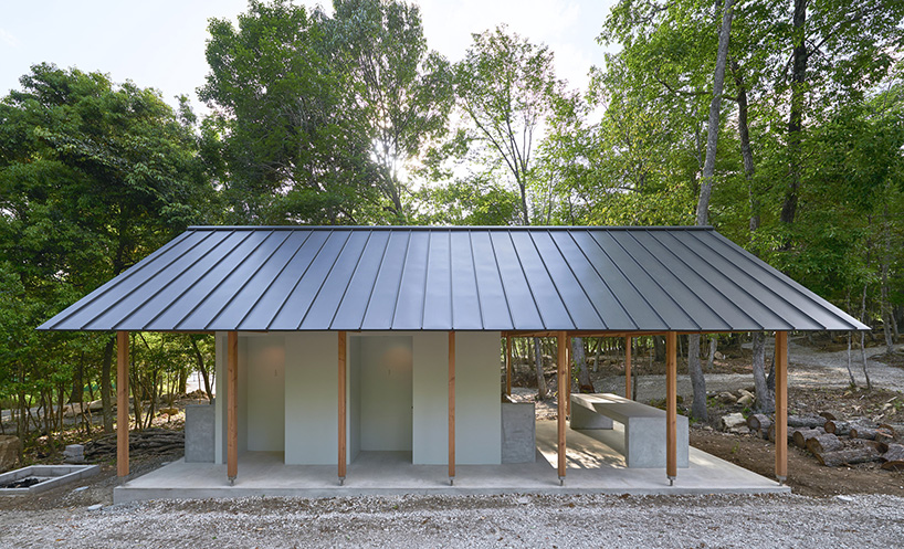 mori no terrace designs a cooking and restroom space for osaka's 10,000 sqm campground