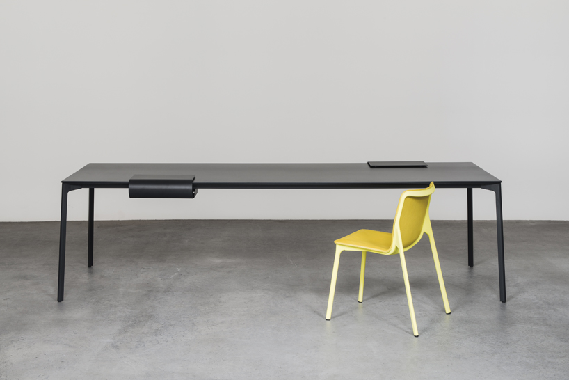 wilkhahn's handcrafted tune chair + tune table by stefan diez