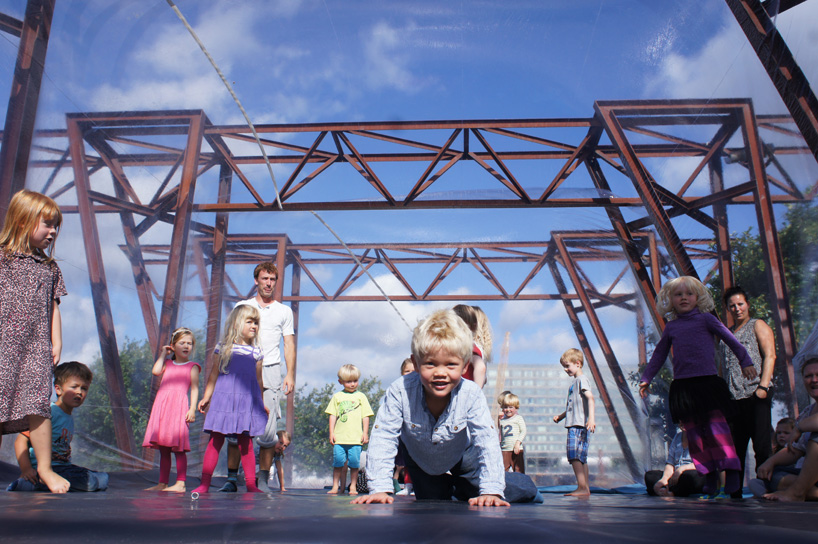 plastique fantastique's inflatable aeropolis community center