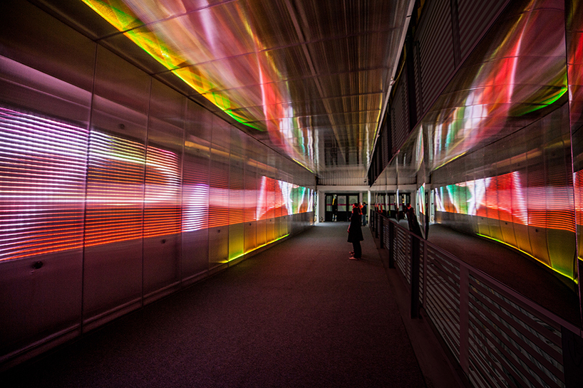 the pixels crossing: sensory tunnel by miguel chevalier