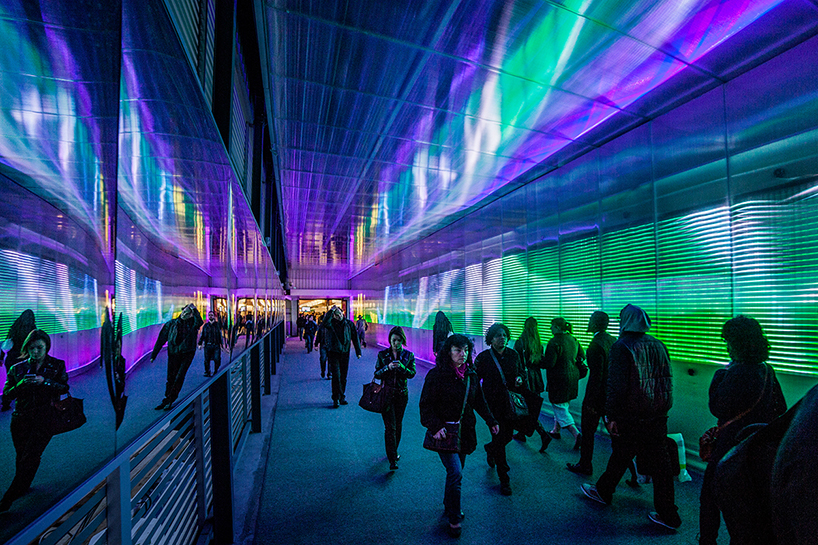 the pixels crossing: sensory tunnel by miguel chevalier