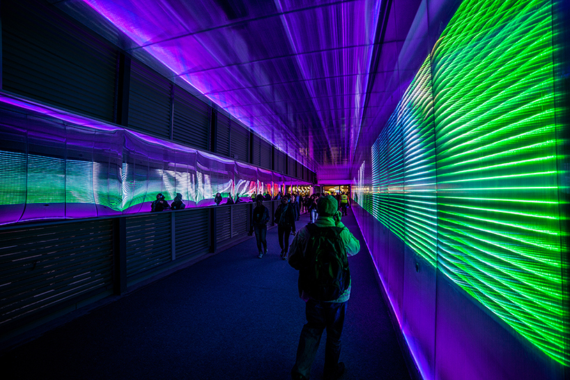 the pixels crossing: sensory tunnel by miguel chevalier