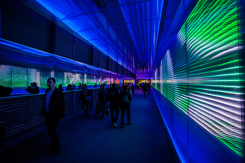 the pixels crossing: sensory tunnel by miguel chevalier