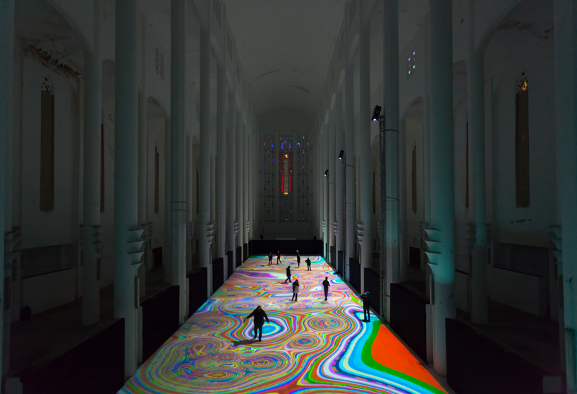 miguel chevalier spreads magic carpets 2014 over sacre coeur in morocco
