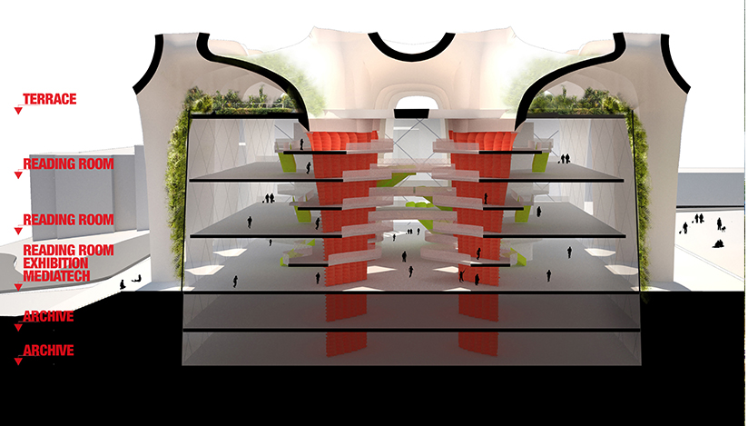 GAD proposes organic structure of arcades for istanbul technical university library