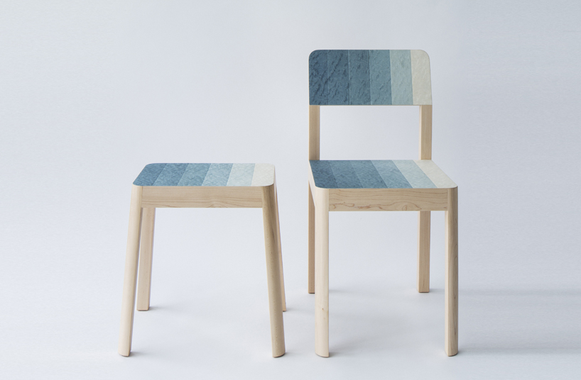 kazuya koike applies textile-dyeing technique to plywood seating series