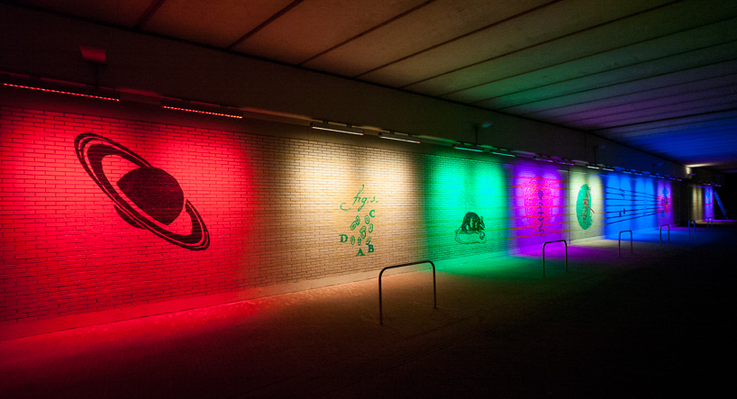 exponential view: colorful tunnel painting by geert mul