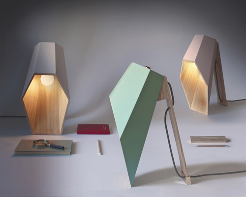 alessandro zambelli forms geometrical woodspot lamp