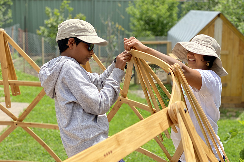 build your own dome-like structure with giant grass's zome building kit