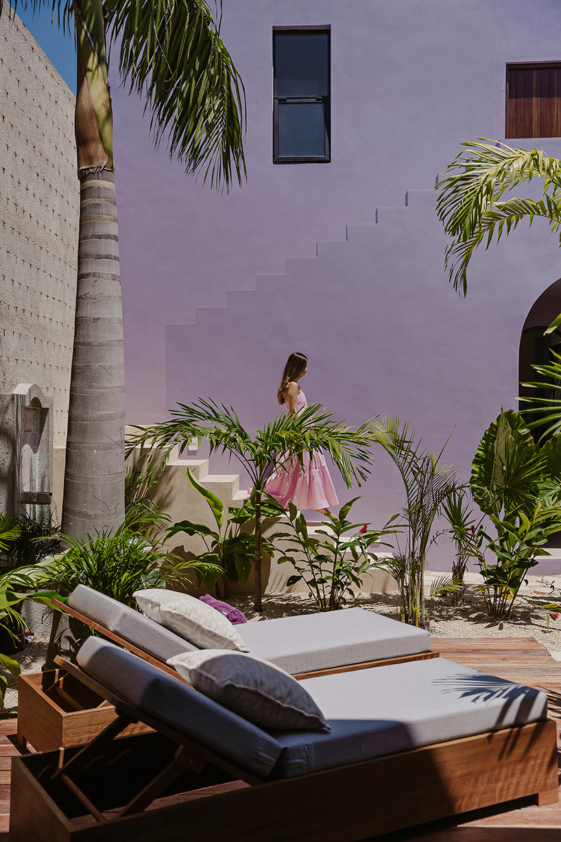 workshop architects revitalizes mexican casa pulpo infusing vibrant purple hues