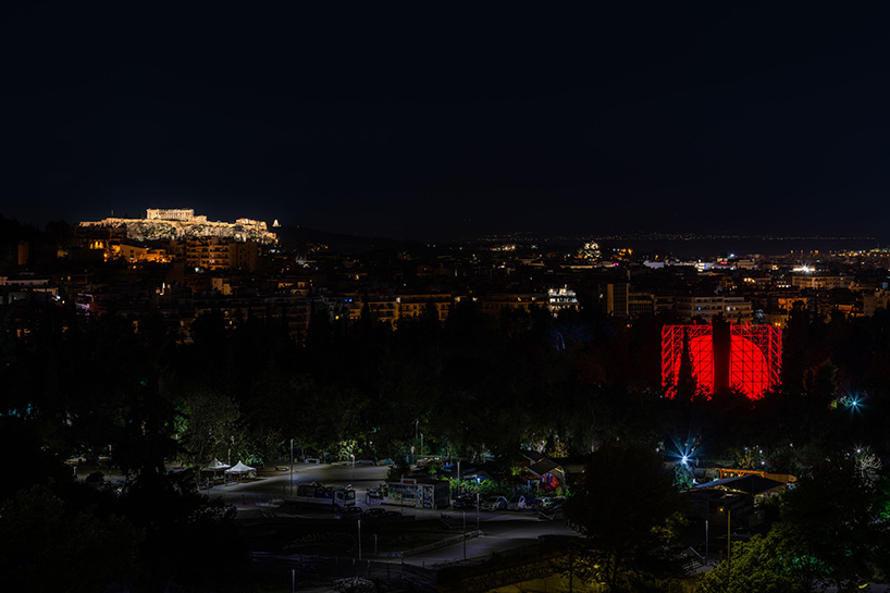 international artist spy installs a huge luminous artwork as part of plasmata exhibition in athens 1