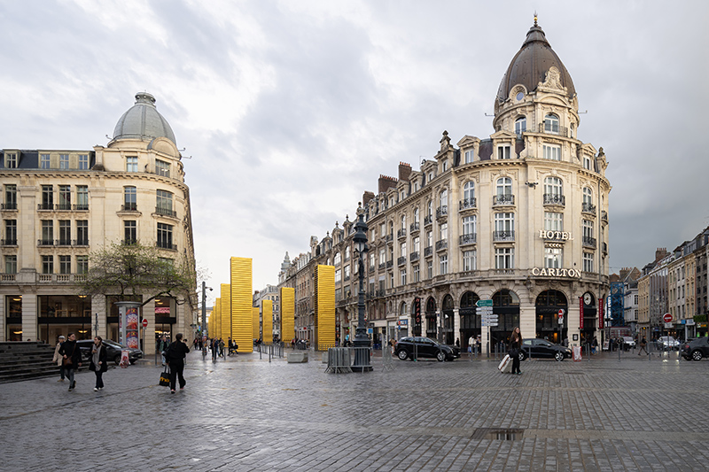 industrial containers are transformed into a mythological corridor in spys latest intervention in lille 11