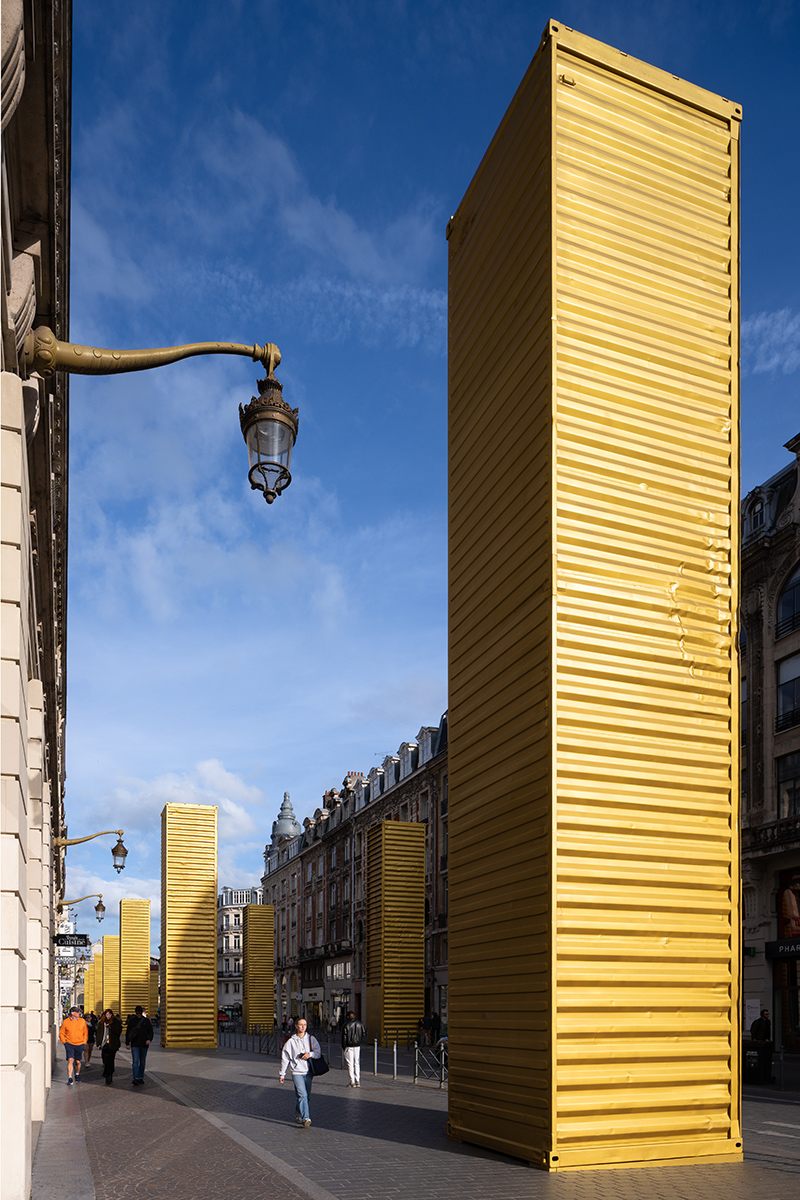 industrial containers are transformed into a mythological corridor in spys latest intervention in lille 6