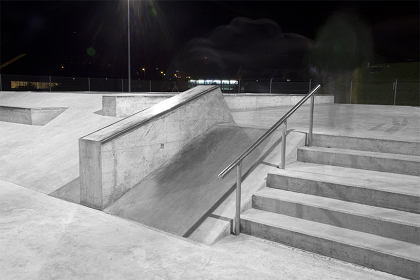 atelier peekaboo cement sculptural skatepark in switzerland