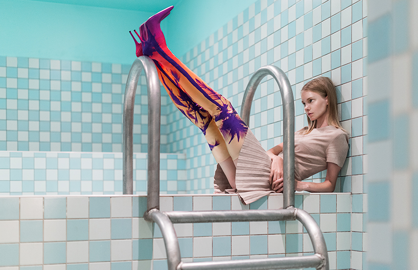 luca meneghel brings fashion to an old estonian public sauna designboom