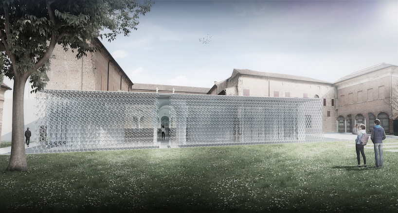 DAP studio proposes glass and metal box to enlarge historical modern art gallery in italy