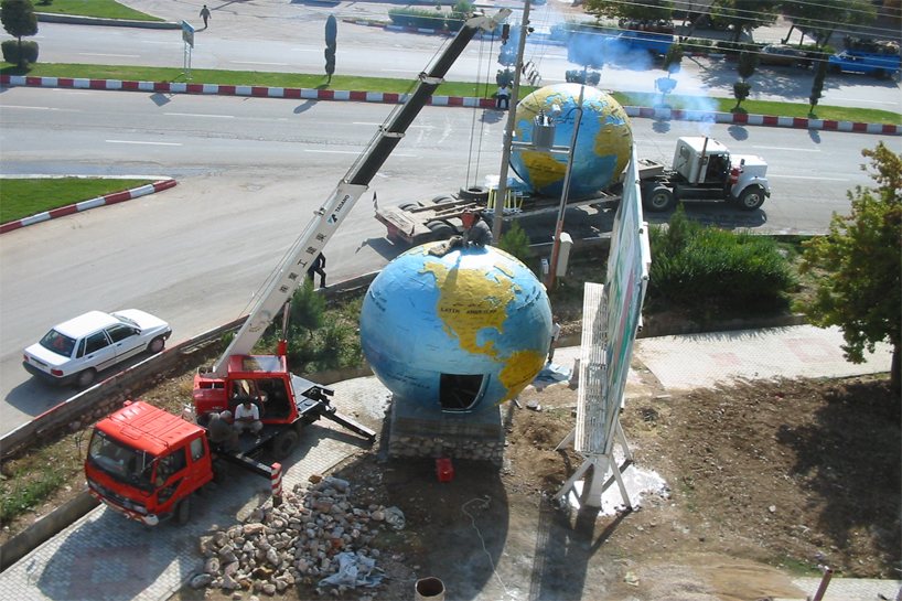 playpark reinterprets globe as tourist information center