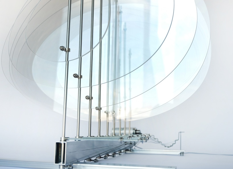 vincent leroy's 'slow echo' emulates clouds of floating glass