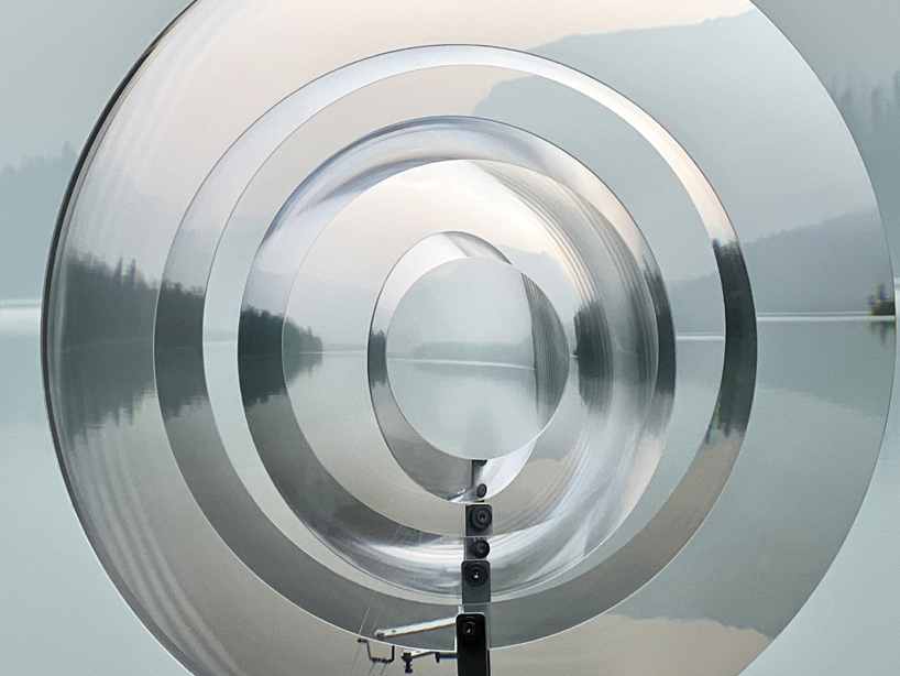 french artist vincent leroy transforms a canadian lake into a dreamlike landscape with his installation echo lens 5