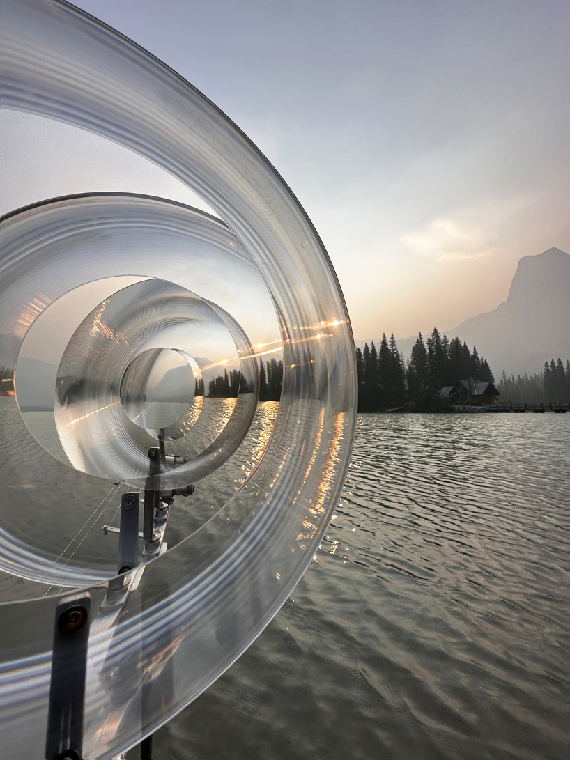 french artist vincent leroy transforms a canadian lake into a dreamlike landscape with his installation echo lens 7