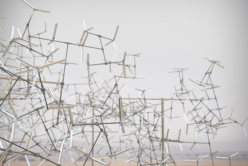 activated by the wind, vincent leroy&rsquo;s kinetic installation rises in tanzania