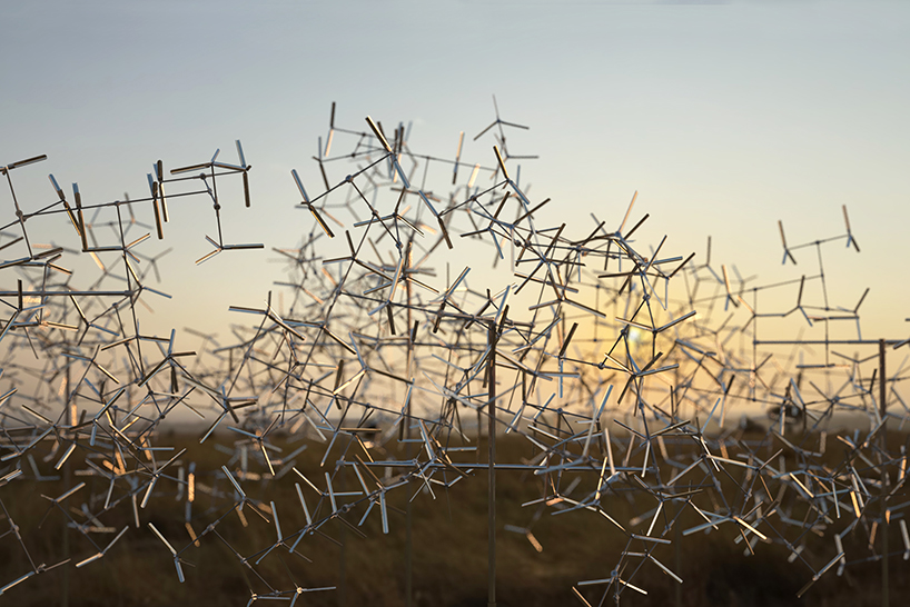 activated by the wind, vincent leroy&rsquo;s kinetic installation rises in tanzania